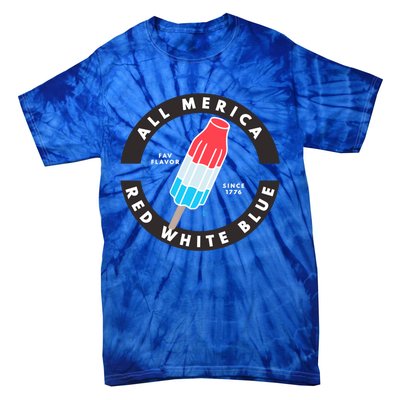 Patriotic Popsicle July Cute Gift Tie-Dye T-Shirt