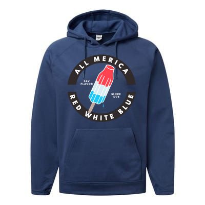 Patriotic Popsicle July Cute Gift Performance Fleece Hoodie