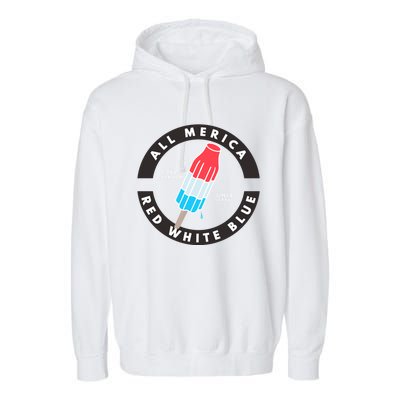 Patriotic Popsicle July Cute Gift Garment-Dyed Fleece Hoodie