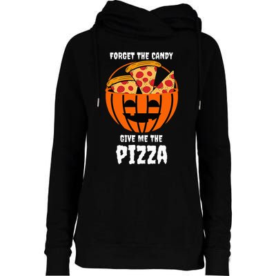 Pizza Pumpkin Jackolantern Costume Fun and Festive Halloween Outfit Womens Funnel Neck Pullover Hood