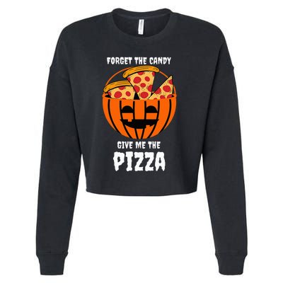 Pizza Pumpkin Jackolantern Costume Fun and Festive Halloween Outfit Cropped Pullover Crew