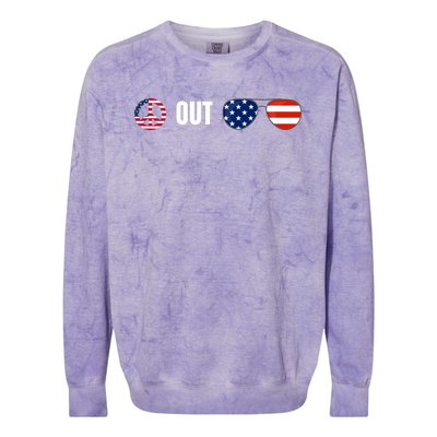 Peaceout Patriotic Joe Biden Sunglasses Colorblast Crewneck Sweatshirt