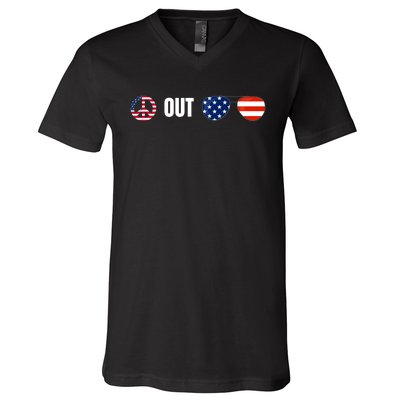 Peaceout Patriotic Joe Biden Sunglasses V-Neck T-Shirt