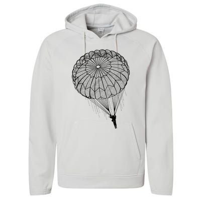 Paratrooper Parachute Jump Army Airborne Performance Fleece Hoodie