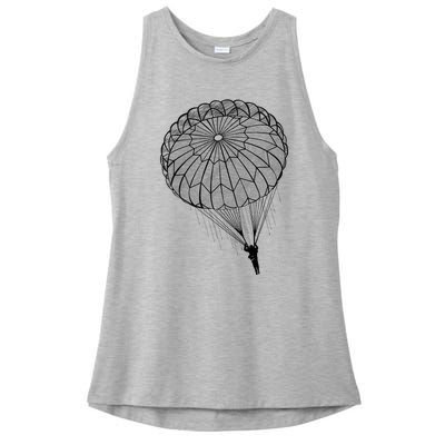 Paratrooper Parachute Jump Army Airborne Ladies PosiCharge Tri-Blend Wicking Tank