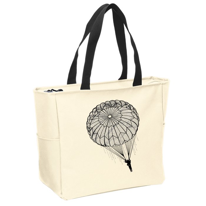 Paratrooper Parachute Jump Army Airborne Zip Tote Bag
