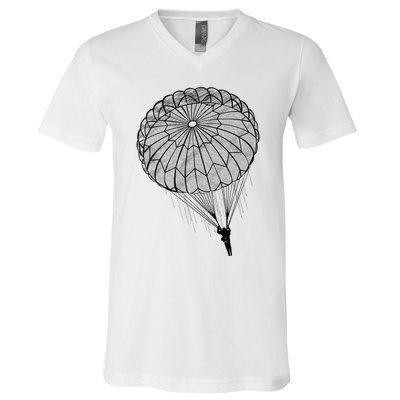 Paratrooper Parachute Jump Army Airborne V-Neck T-Shirt