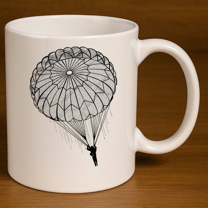 Paratrooper Parachute Jump Army Airborne 11oz C Handle Ceramic Mug
