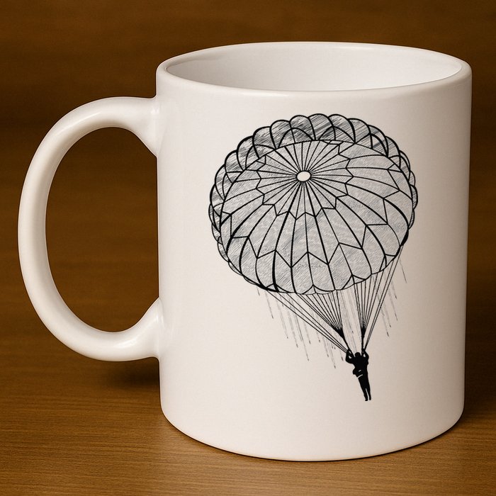 Paratrooper Parachute Jump Army Airborne 11oz C Handle Ceramic Mug