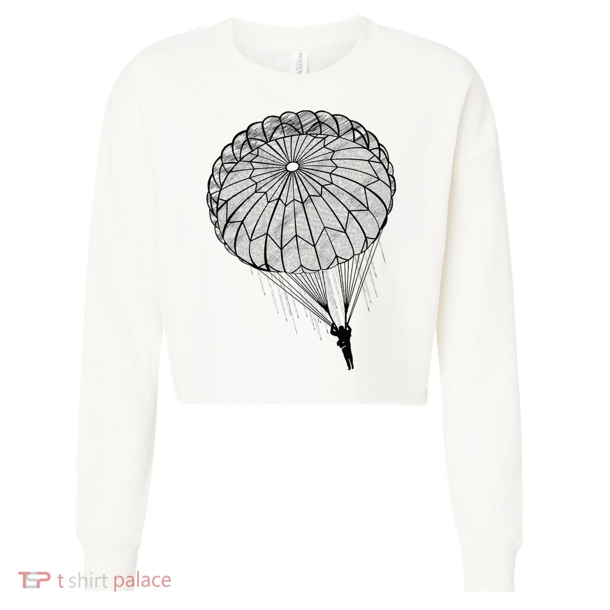 Paratrooper Parachute Jump Army Airborne Cropped Pullover Crew