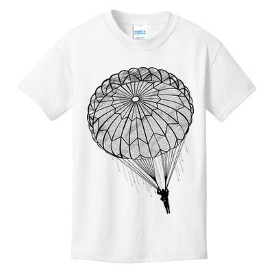 Paratrooper Parachute Jump Army Airborne Kids T-Shirt