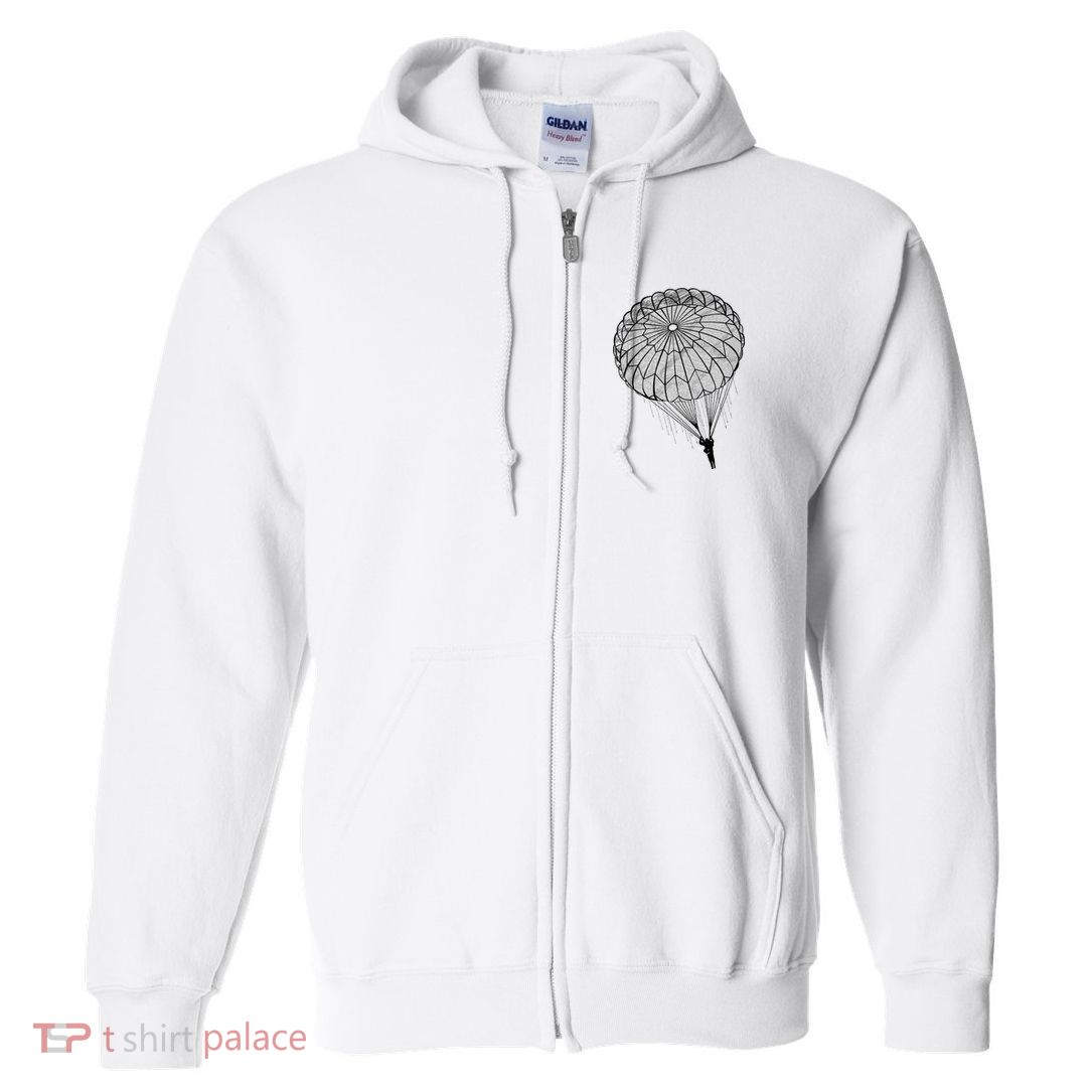 Paratrooper Parachute Jump Army Airborne Full Zip Hoodie