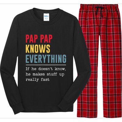 Pap Pap Knows Everything Funny Father's Day Long Sleeve Pajama Set