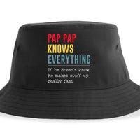 Pap Pap Knows Everything Funny Father's Day Sustainable Bucket Hat