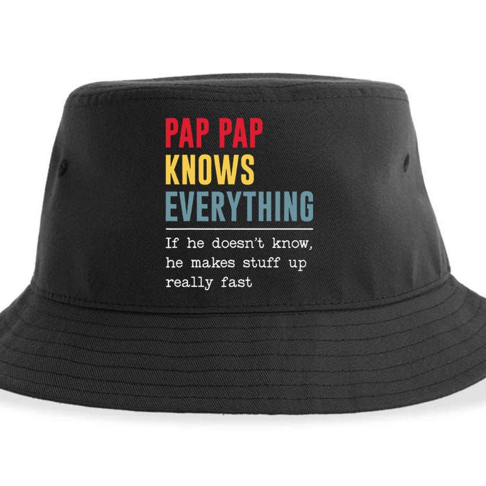 Pap Pap Knows Everything Funny Father's Day Sustainable Bucket Hat