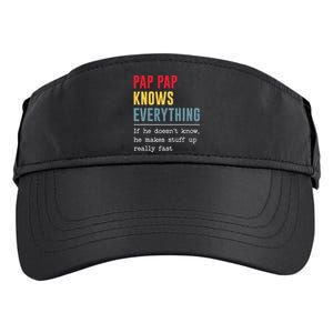 Pap Pap Knows Everything Funny Father's Day Adult Drive Performance Visor