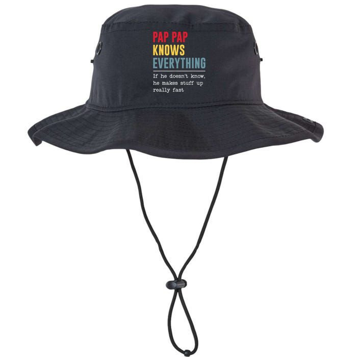 Pap Pap Knows Everything Funny Father's Day Legacy Cool Fit Booney Bucket Hat