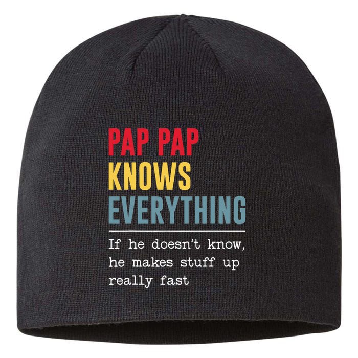 Pap Pap Knows Everything Funny Father's Day Sustainable Beanie