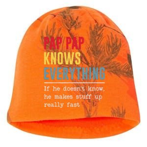 Pap Pap Knows Everything Funny Father's Day Kati - Camo Knit Beanie