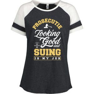 Prosecutor Paralegal Lawyer Prosecutie Gift Enza Ladies Jersey Colorblock Tee