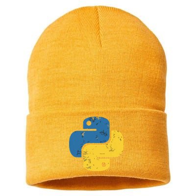 Python Programming Logo For ProgrammersPython Programming Logo For Programmers Sustainable Knit Beanie