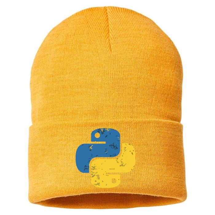 Python Programming Logo For ProgrammersPython Programming Logo For Programmers Sustainable Knit Beanie