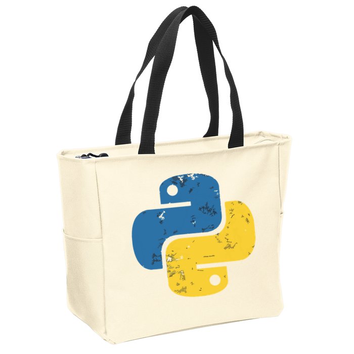 Python Programming Logo For ProgrammersPython Programming Logo For Programmers Zip Tote Bag