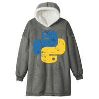 Python Programming Logo For ProgrammersPython Programming Logo For Programmers Hooded Wearable Blanket