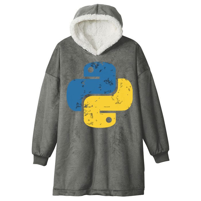 Python Programming Logo For ProgrammersPython Programming Logo For Programmers Hooded Wearable Blanket