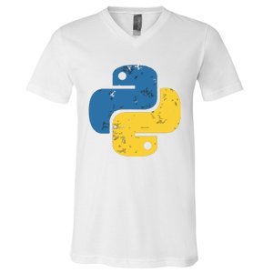 Python Programming Logo For ProgrammersPython Programming Logo For Programmers V-Neck T-Shirt