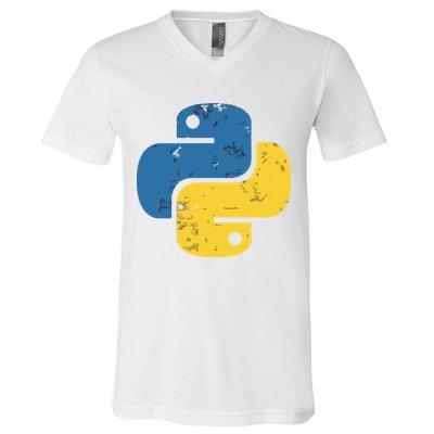 Python Programming Logo For ProgrammersPython Programming Logo For Programmers V-Neck T-Shirt