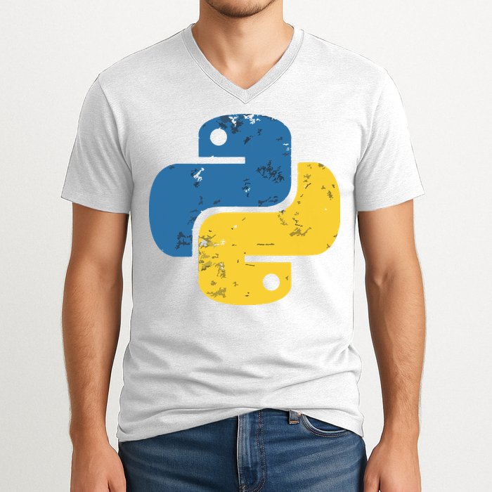 Python Programming Logo For ProgrammersPython Programming Logo For Programmers V-Neck T-Shirt