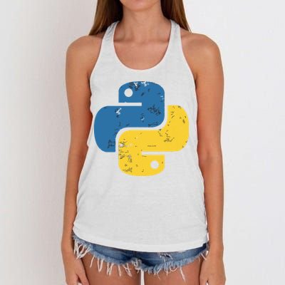 Python Programming Logo For ProgrammersPython Programming Logo For Programmers Women's Knotted Racerback Tank