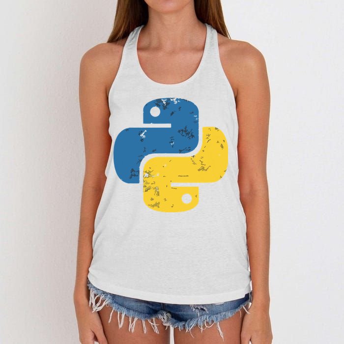 Python Programming Logo For ProgrammersPython Programming Logo For Programmers Women's Knotted Racerback Tank