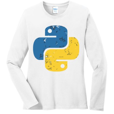 Python Programming Logo For ProgrammersPython Programming Logo For Programmers Ladies Long Sleeve Shirt