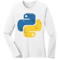 Python Programming Logo For ProgrammersPython Programming Logo For Programmers Ladies Long Sleeve Shirt