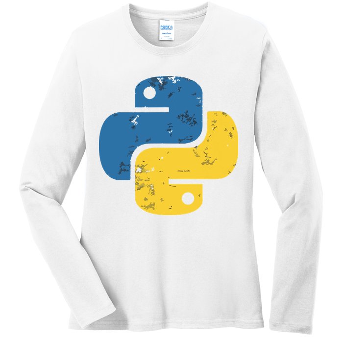 Python Programming Logo For ProgrammersPython Programming Logo For Programmers Ladies Long Sleeve Shirt