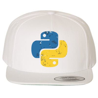 Python Programming Logo For ProgrammersPython Programming Logo For Programmers Wool Snapback Cap