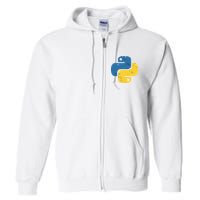 Python Programming Logo For ProgrammersPython Programming Logo For Programmers Full Zip Hoodie