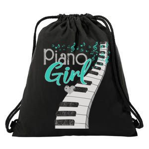 Piano Player Lover Kids Pianist Girls Piano Music Drawstring Bag