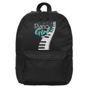 Piano Player Lover Kids Pianist Girls Piano Music 16 in Basic Backpack