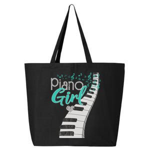 Piano Player Lover Kids Pianist Girls Piano Music 25L Jumbo Tote