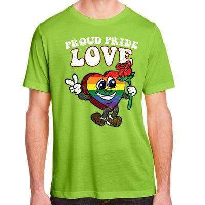 Pride Proud Love Gay Heart Lgbtq Rainbow Flag Funny Gift Adult ChromaSoft Performance T-Shirt