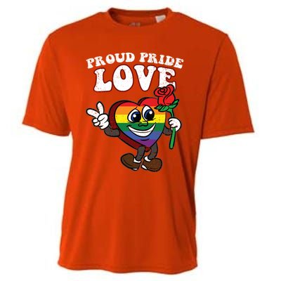 Pride Proud Love Gay Heart Lgbtq Rainbow Flag Funny Gift Cooling Performance Crew T-Shirt