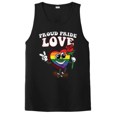 Pride Proud Love Gay Heart Lgbtq Rainbow Flag Funny Gift PosiCharge Competitor Tank