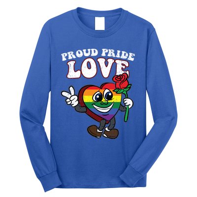 Pride Proud Love Gay Heart Lgbtq Rainbow Flag Funny Gift Long Sleeve Shirt