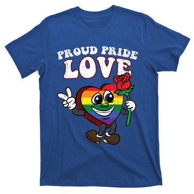 Pride Proud Love Gay Heart Lgbtq Rainbow Flag Funny Gift T-Shirt