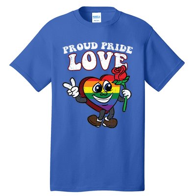 Pride Proud Love Gay Heart Lgbtq Rainbow Flag Funny Gift Tall T-Shirt