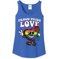 Pride Proud Love Gay Heart Lgbtq Rainbow Flag Funny Gift Ladies Essential Tank