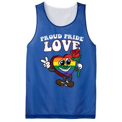 Pride Proud Love Gay Heart Lgbtq Rainbow Flag Funny Gift Mesh Reversible Basketball Jersey Tank